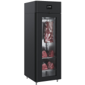 Шкаф холодильный POLAIR CS107 Meat black, стеклянная дверь, тип 2