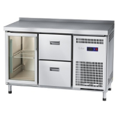 Стол холодильный Abat СХС-70-01 (2 ящика, 1 дверь-стекло, борт)