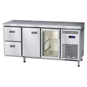 Стол холодильный Abat СХС-70-02 (1 дверь-стекло, 1 дверь, 2 ящика, без борта)