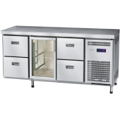 Стол холодильный Abat СХС-70-02 (2 ящика, 1 дверь-стекло, 2 ящика, без борта)