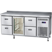 Стол холодильный Abat СХС-70-02 (2 ящика, 1 дверь-стекло, 2 ящика, борт)