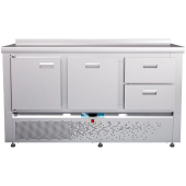 Стол холодильный среднетемпературный Abat СХС-70Н-02 (дверь, ящики 1/2, ящик 1) с бортом